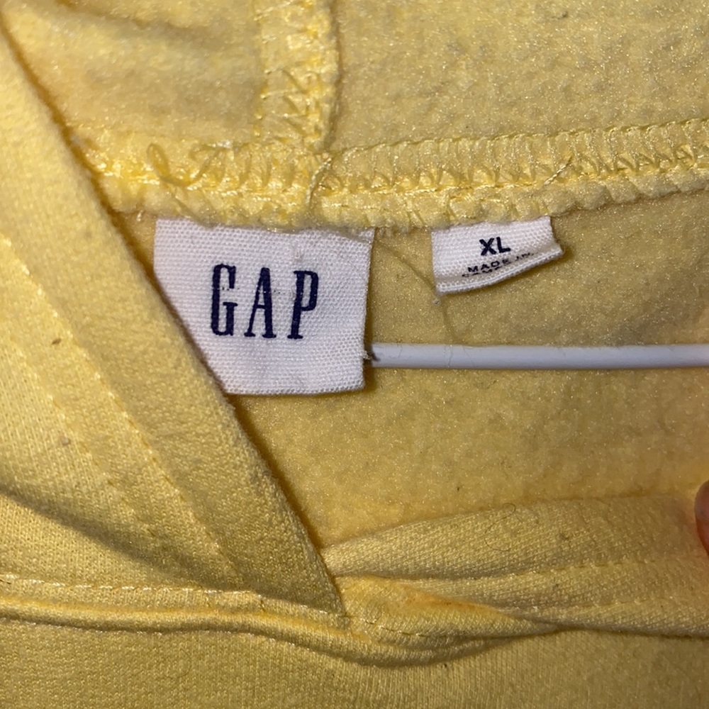 GAP Yellow Fleece Hoodie Sweatshirt - Picture 5 of 8